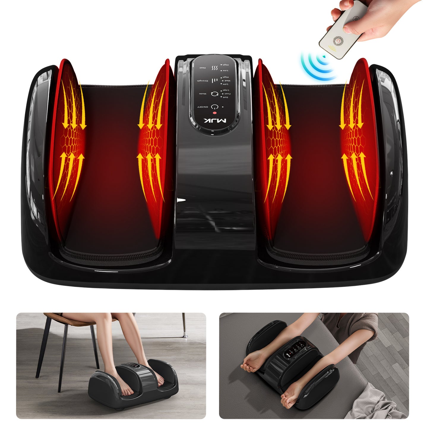 Smart Foot Massager With 3D Air Compression & Heating 15 Min Auto Timer Quiet Design Office Home Relaxation Essential