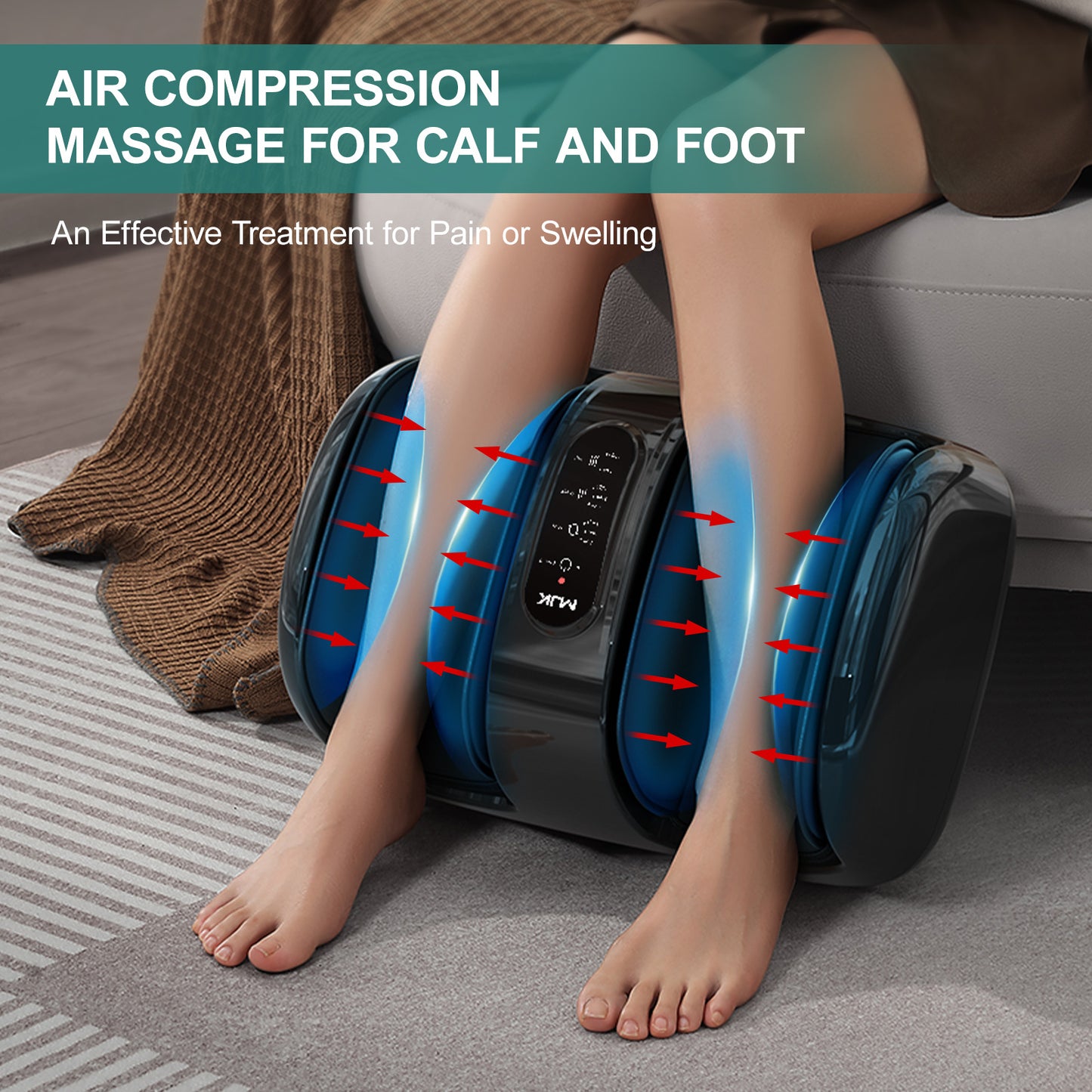 Smart Foot Massager With 3D Air Compression & Heating 15 Min Auto Timer  Quiet Design Office Home Relaxation Essential