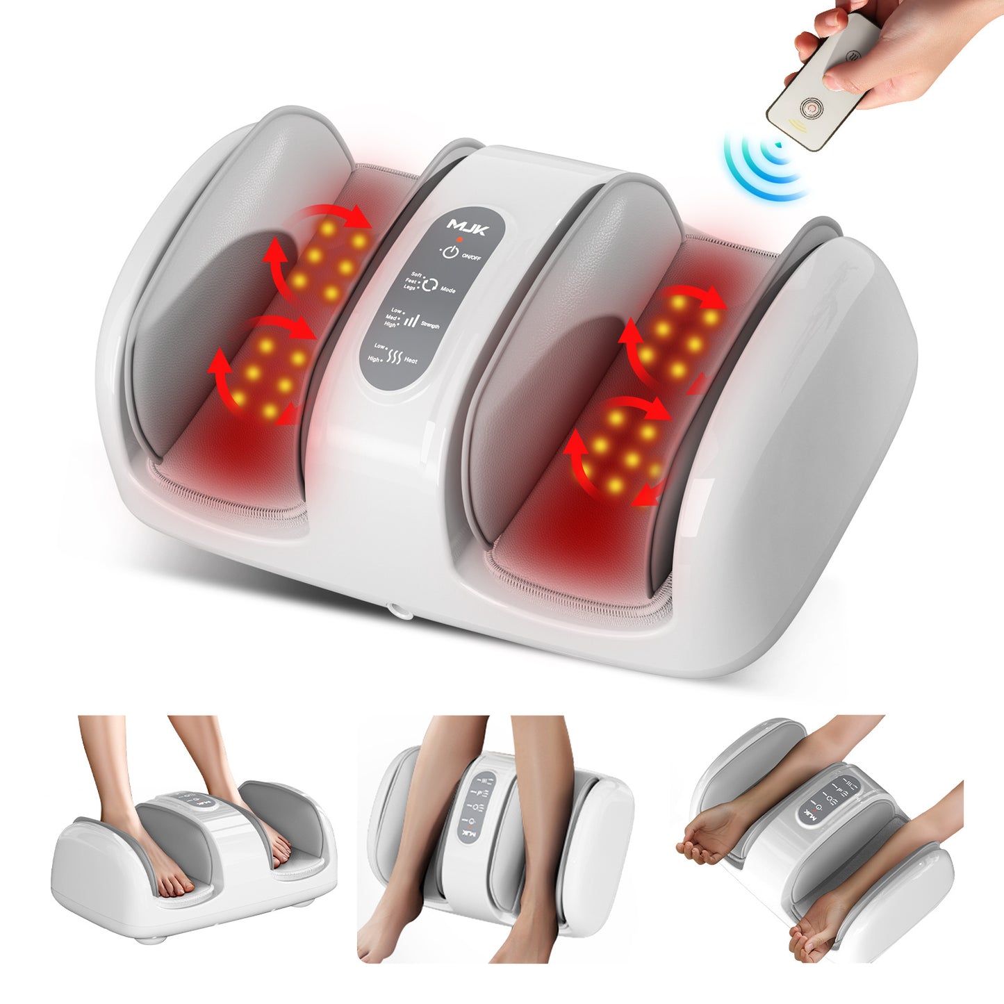 Smart Foot Massager With 3D Air Compression & Heating 15 Min Auto Timer  Quiet Design Office Home Relaxation Essential