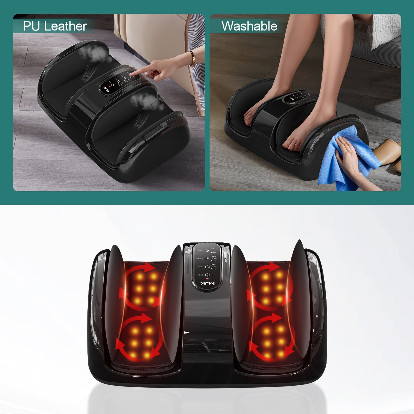 Smart Foot Massager With 3D Air Compression & Heating 15 Min Auto Timer  Quiet Design Office Home Relaxation Essential
